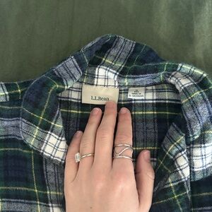 L.L. Bean Green and Blue Plaid Shirt